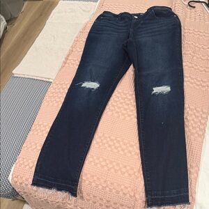 INC International Concepts Dark Blue Distressed Skinny Jeans